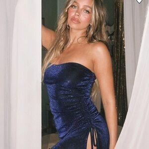 Princess Polly  Blue Strapless Dress